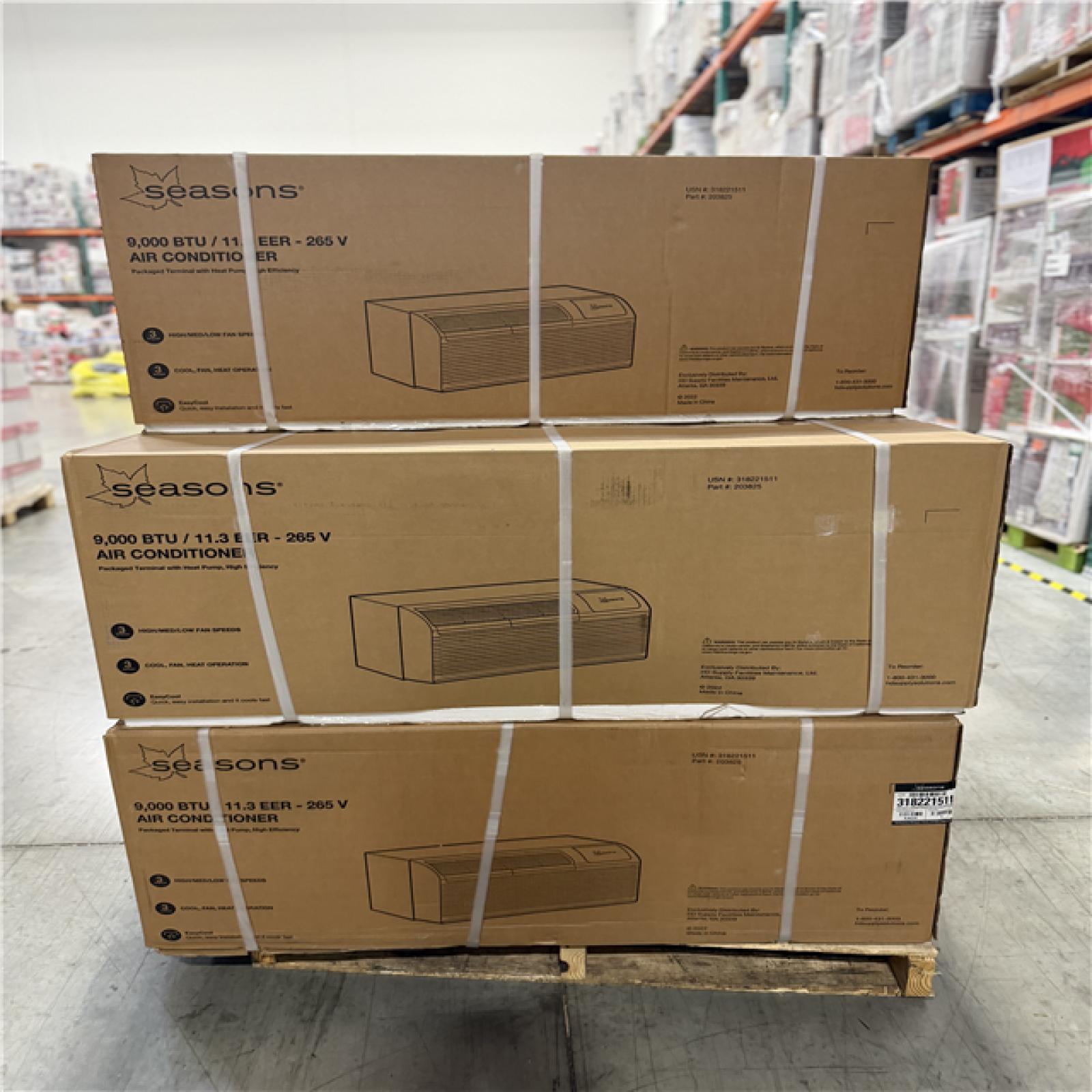 DALLAS LOCATION- Seasons 9000 BTU Air Conditioner PALLET (5 UNITS)