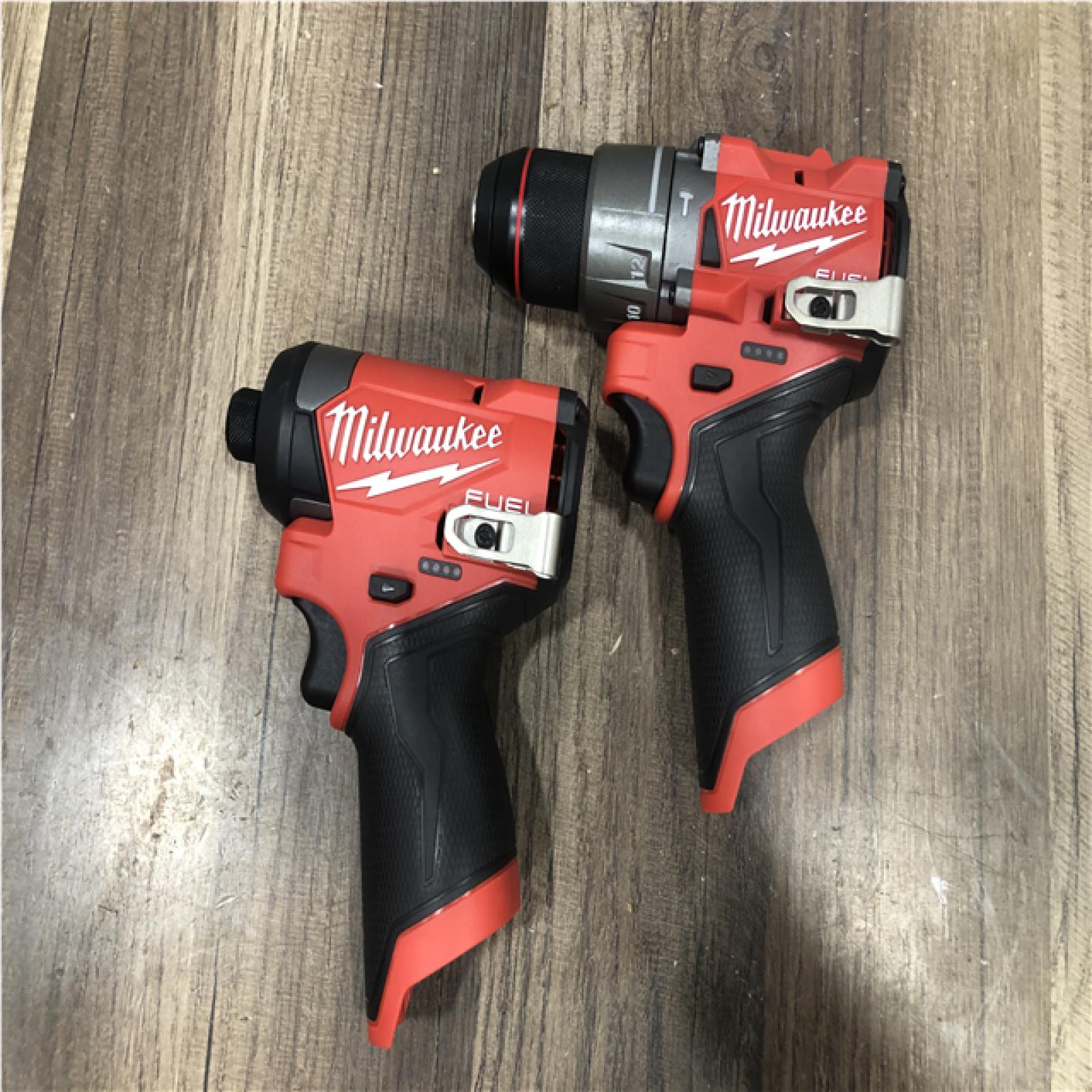 AS-IS Milwaukee FUEL 12-Volt Lithium-Ion Brushless Cordless Hammer Drill and Impact Driver Combo Kit