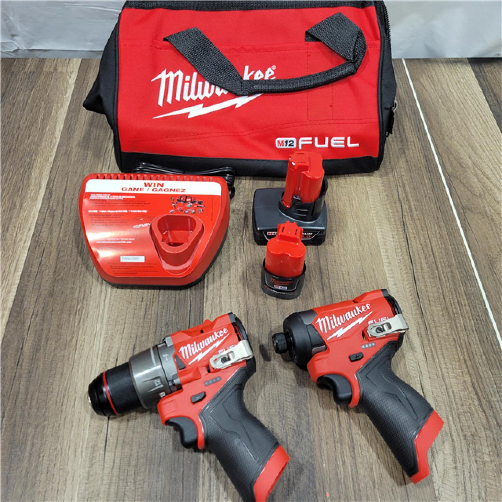 AS-IS Milwaukee 3497-22 12V Brushless Hammer Drill and Impact Driver Combo Kit