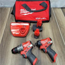 AS-IS Milwaukee 3497-22 12V Brushless Hammer Drill and Impact Driver Combo Kit