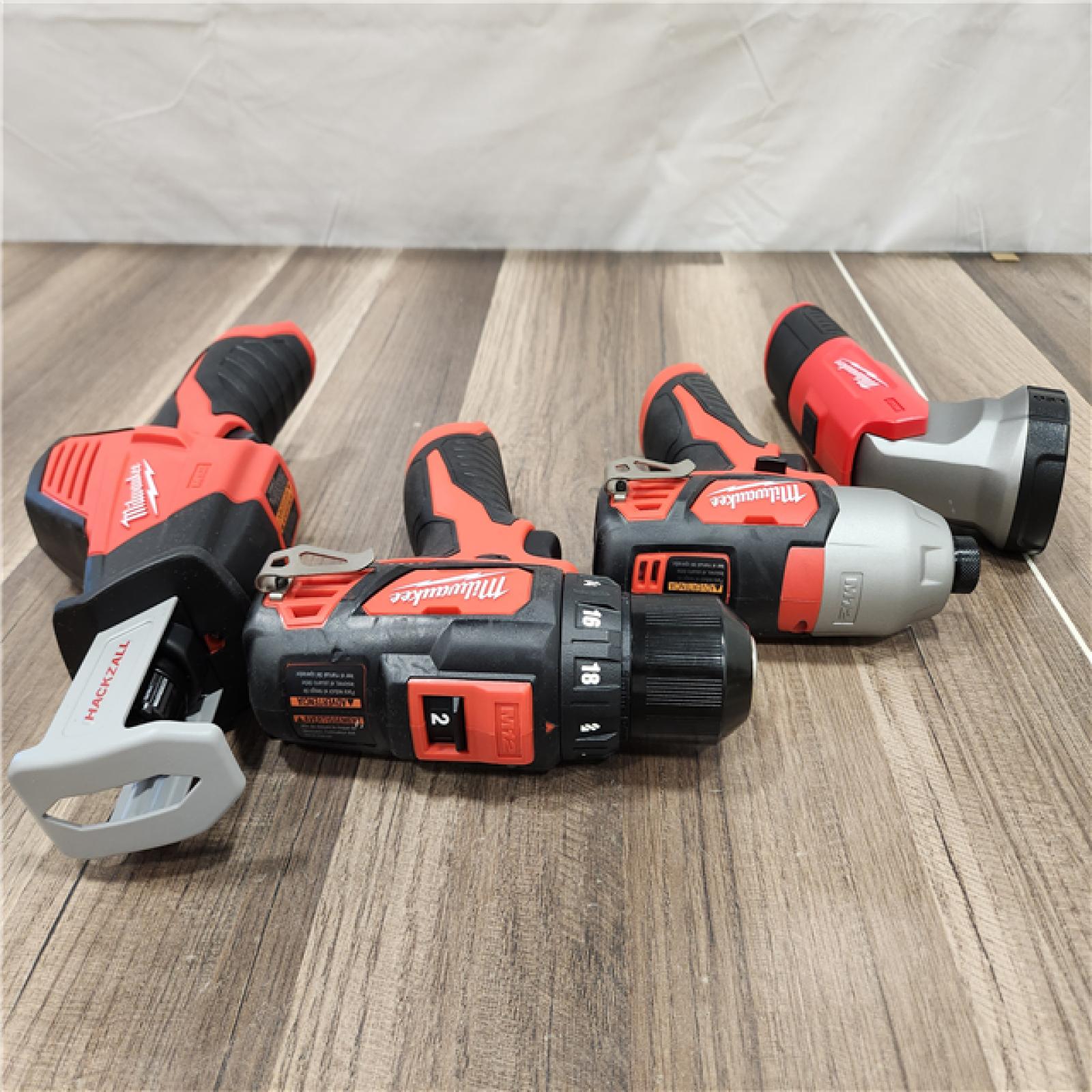 AS-IS - Milwaukee M12 12V Brushed Cordless (4-Tool) Combo Kit