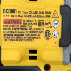 AS-IS DEWALT 20V XR Lithium-Ion Cordless Brushless 1/2 in. Drill/Driver Kit