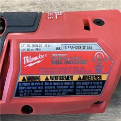 AS-IS Milwaukee FUEL INSIDER 12V Lithium-Ion Brushless Cordless 1/4 in. - 3/8 in. Extended Reach Box Ratchet (Tool-Only)