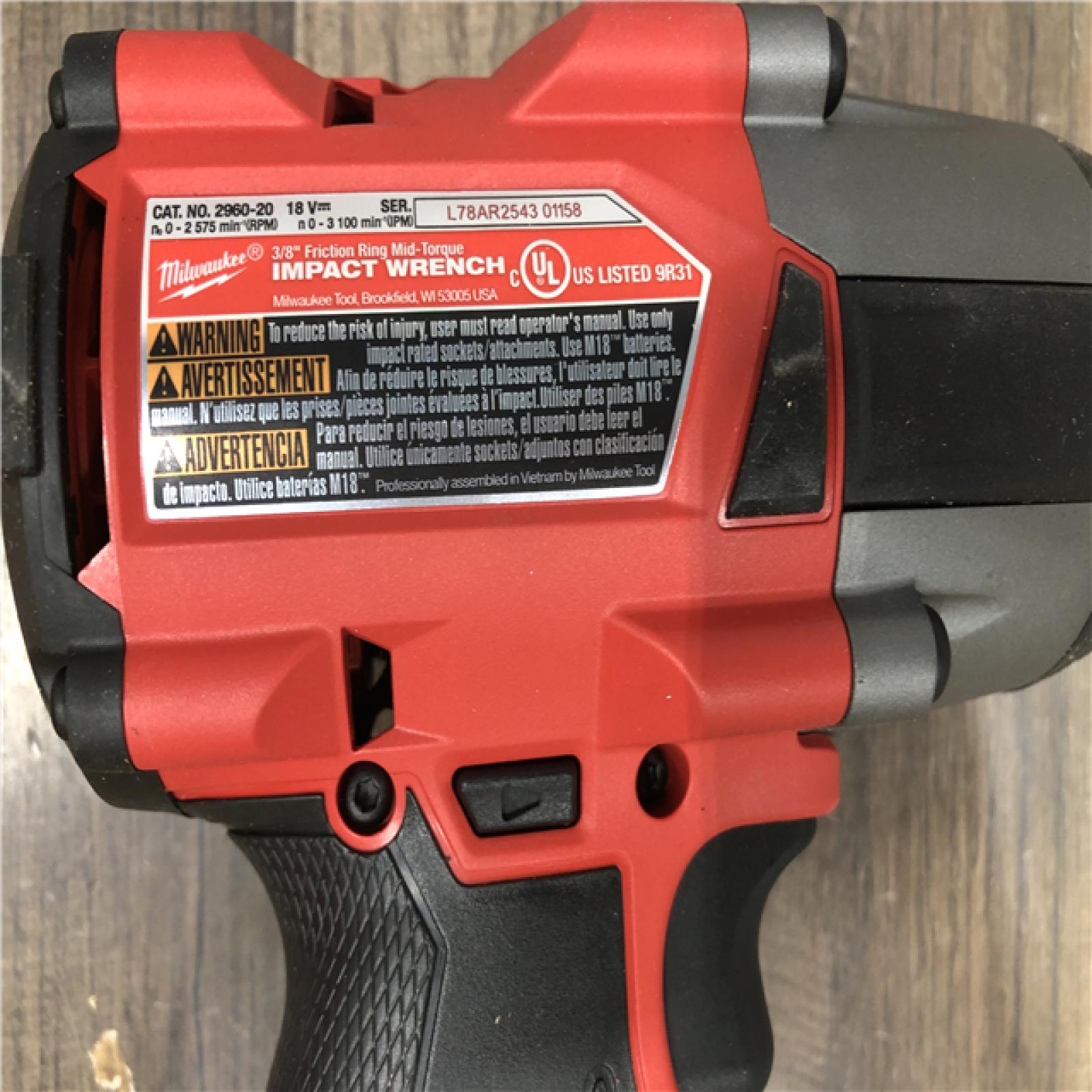 AS-IS Milwaukee FUEL GEN-2 18V Lithium-Ion Mid Torque Brushless Cordless 3/8 in. Impact Wrench with Friction Ring (Tool-Only)
