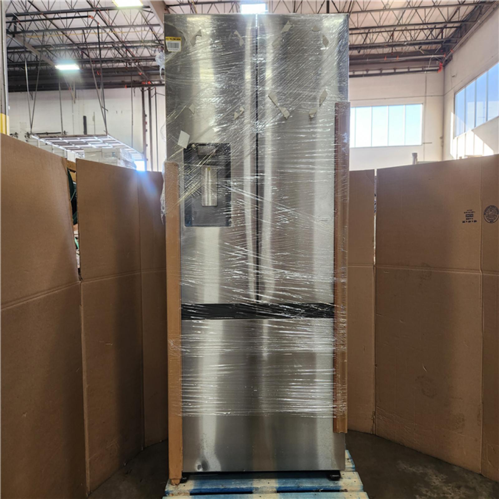 Phoenix Samsung 26 cu. ft. Counter Depth 3-Door French Door Refrigerator in Stainless Steel with External Water and Ice Dispenser