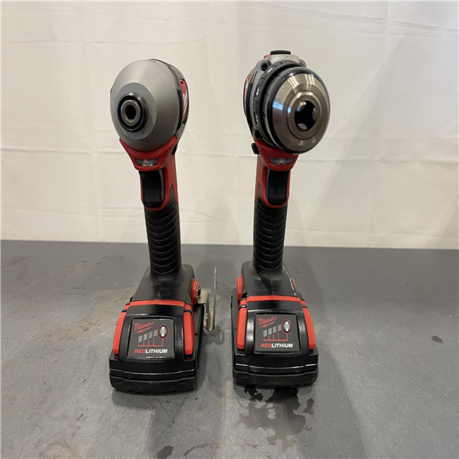 AS-IS - Milwaukee 18V Cordless Brushed 2-Tool Drill/Driver and Impact Driver Kit