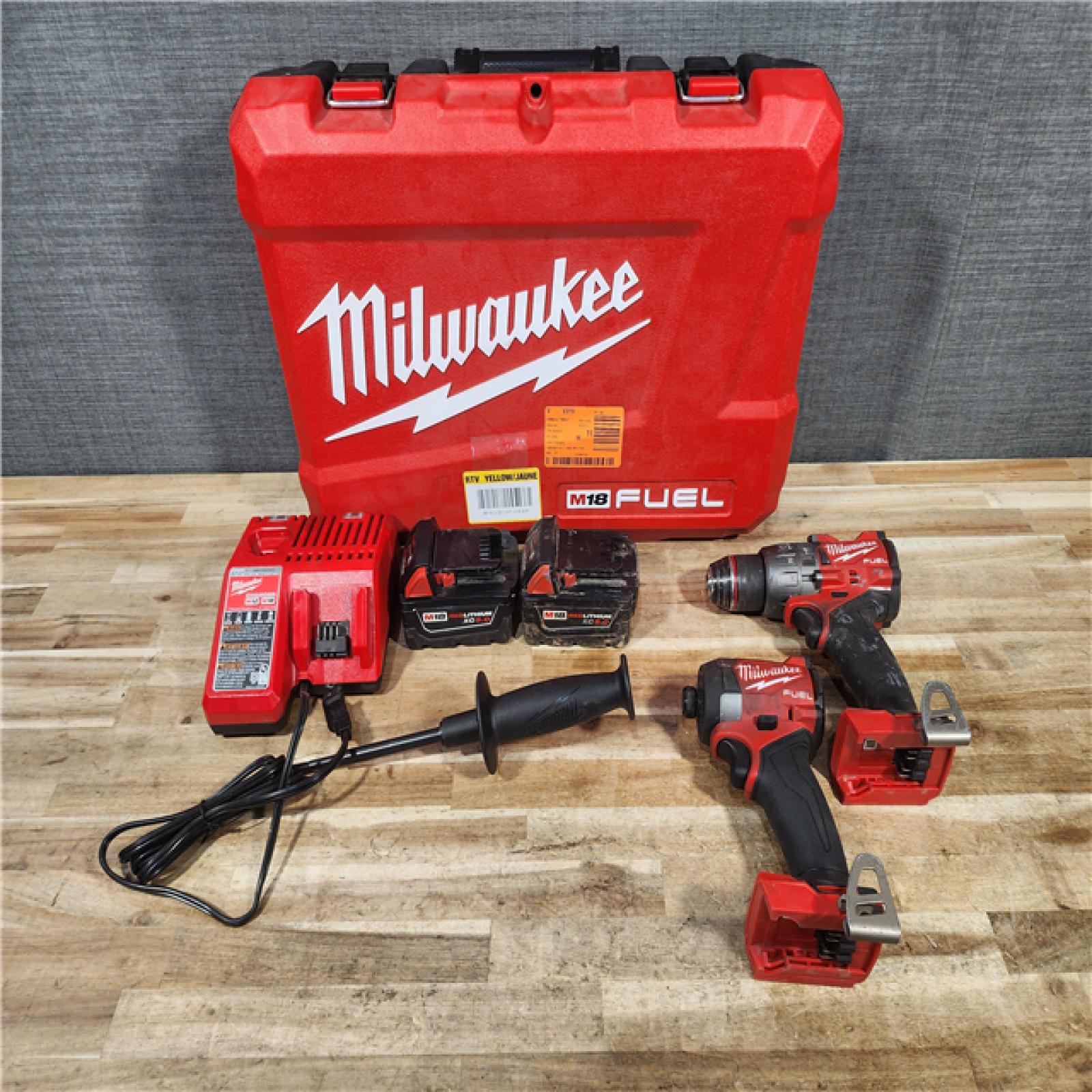 HOUSTON LOCATION - AS - IS Milwaukee FUEL 18V Lithium-Ion Brushless Cordless Hammer Drill and Impact Driver Combo Kit