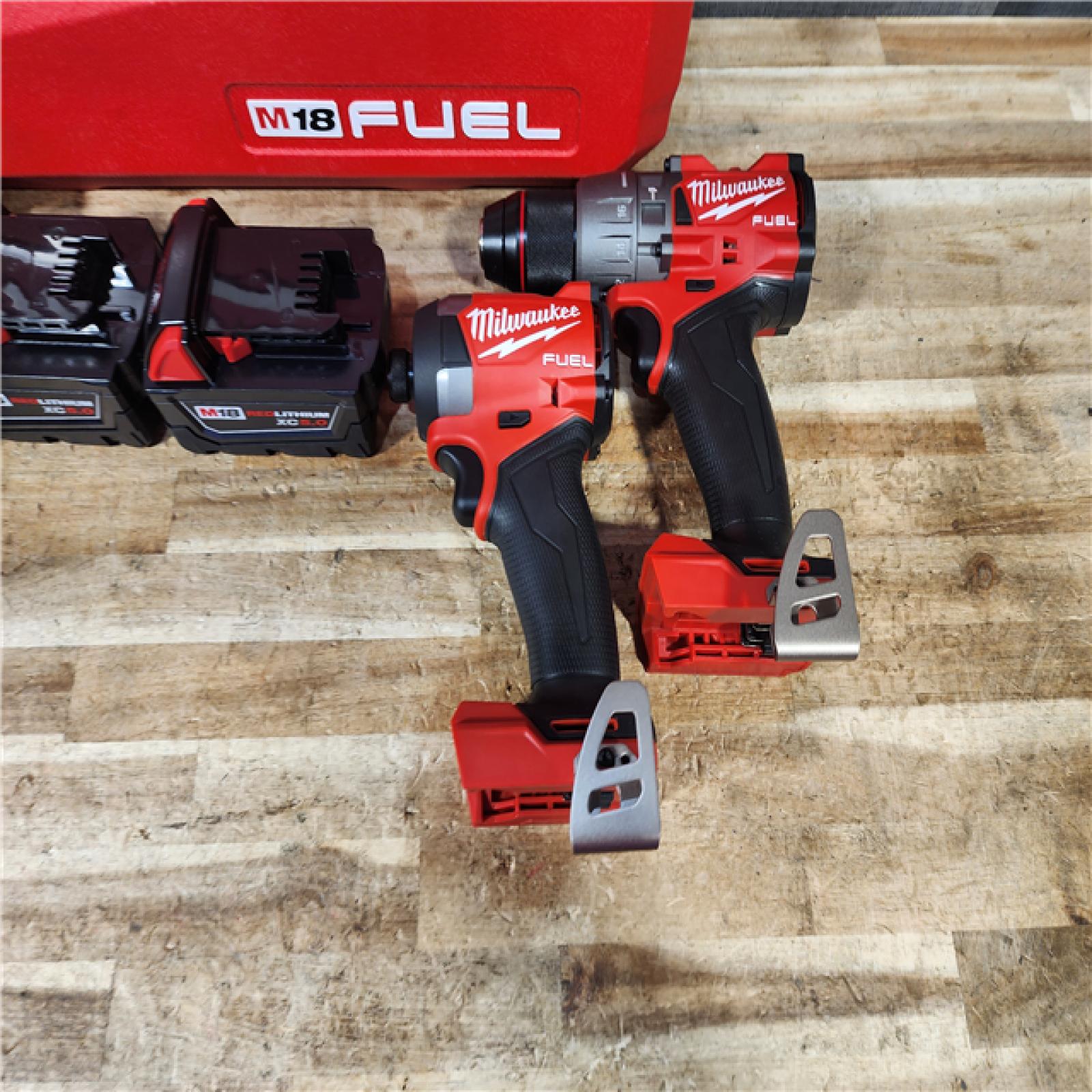 HOUSTON LOCATION - AS - IS Milwaukee FUEL 18V Lithium-Ion Brushless Cordless Hammer Drill and Impact Driver Combo Kit