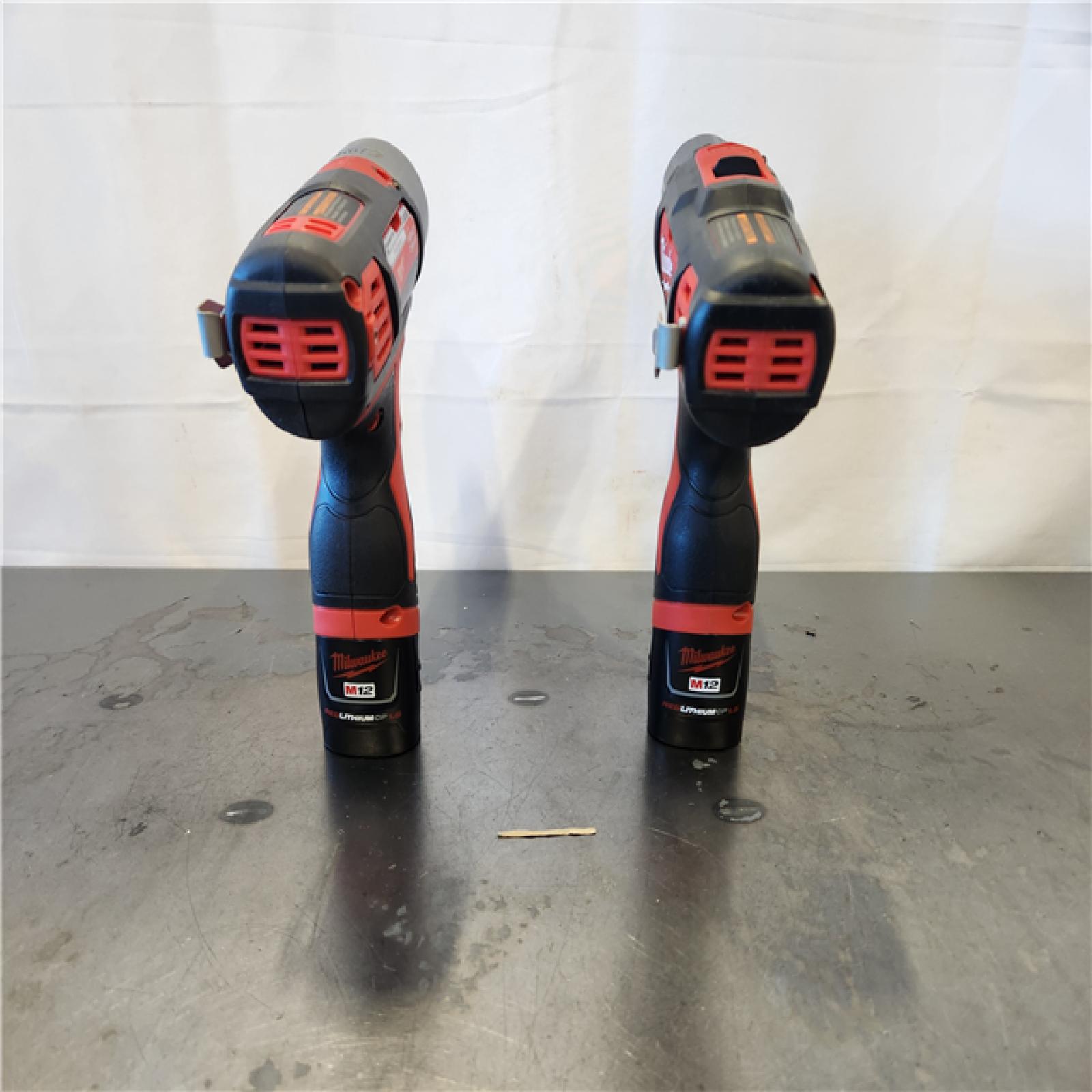 AS-IS- Milwaukee 12V Lithium-Ion Cordless Drill Driver/Impact Driver Combo Kit