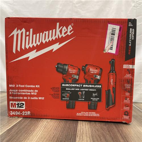 Milwaukee M12 12-Volt Lithium-Ion Brushless Cordless Subcompact Drill &Impact Driver Combo Kit