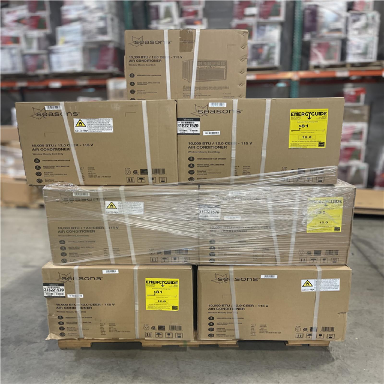 DALLAS LOCATION- Seasons 10 000 BTU 115 V Window Cool-Only Air Conditioner PALLET (13 UNITS)