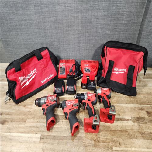 Houston Location AS-IS Milwaukee Drills QTY/4 and Batteries QTY/4 with Chargers QTY/2