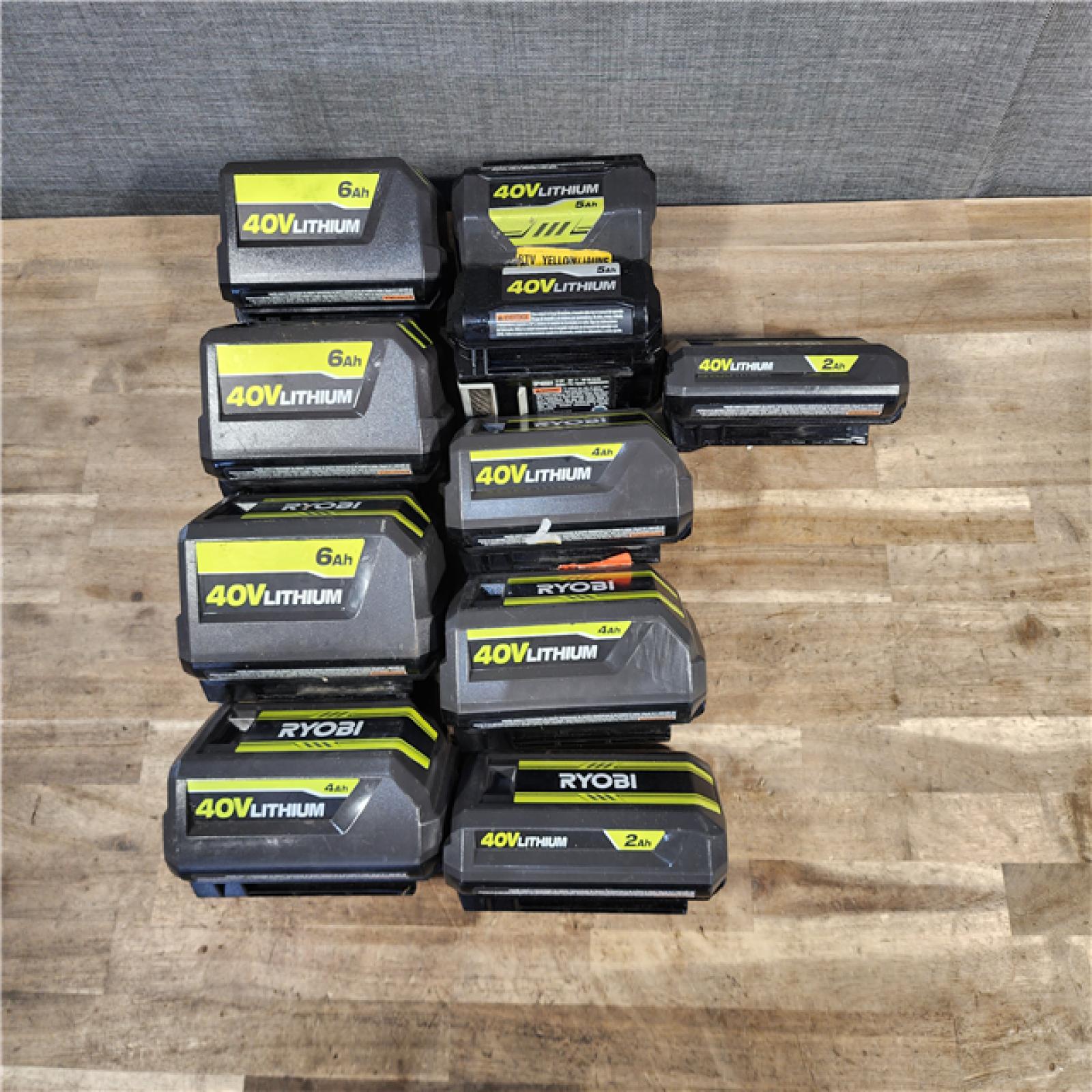 HOUSTON LOCATION - AS-IS RYOBI BATTERY PACK QTY - 10