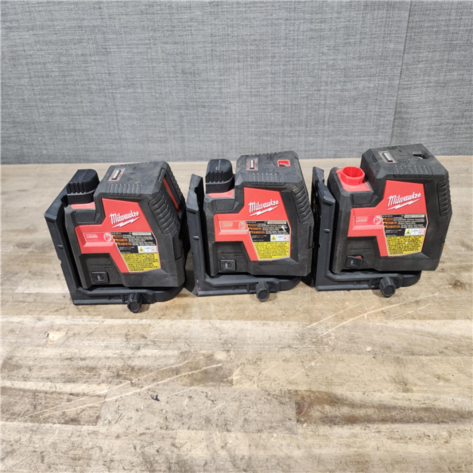 HOUSTON LOCATION - AS-IS MILWAUKEE LASER 3 TOOL COMBO