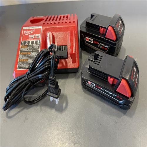 AS-IS - Milwaukee M18 18-Volt Lithium-Ion Starter Kit with One 5.0 Ah and One 2.0 Ah Battery and Charger