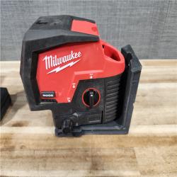 HOUSTON LOCATION - AS-IS Milwaukee 12-Volt Lithium-Ion Cordless Green 125 ft. Cross Line and Plumb Points Laser Level Kit