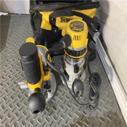 Houston location AS-IS DEWALT DW618PKB 2-1/4 HP EVS Fixed Base/Plunge Router Combo Kit with Soft Start