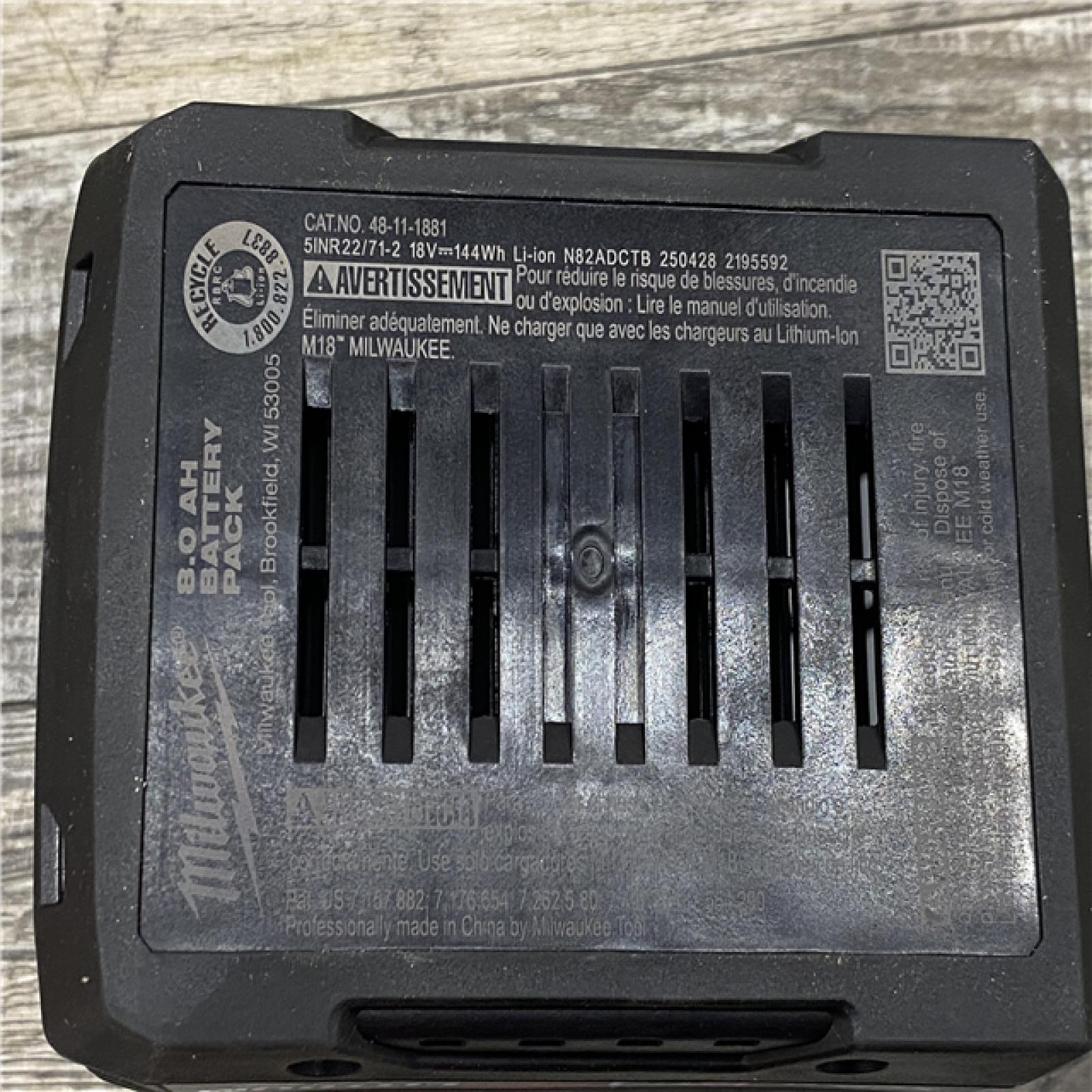 AS-IS Milwaukee 18-Volt Lithium-Ion REDLITHIUM FORGE Starter Kit with 8.0Ah Battery and Rapid Charger