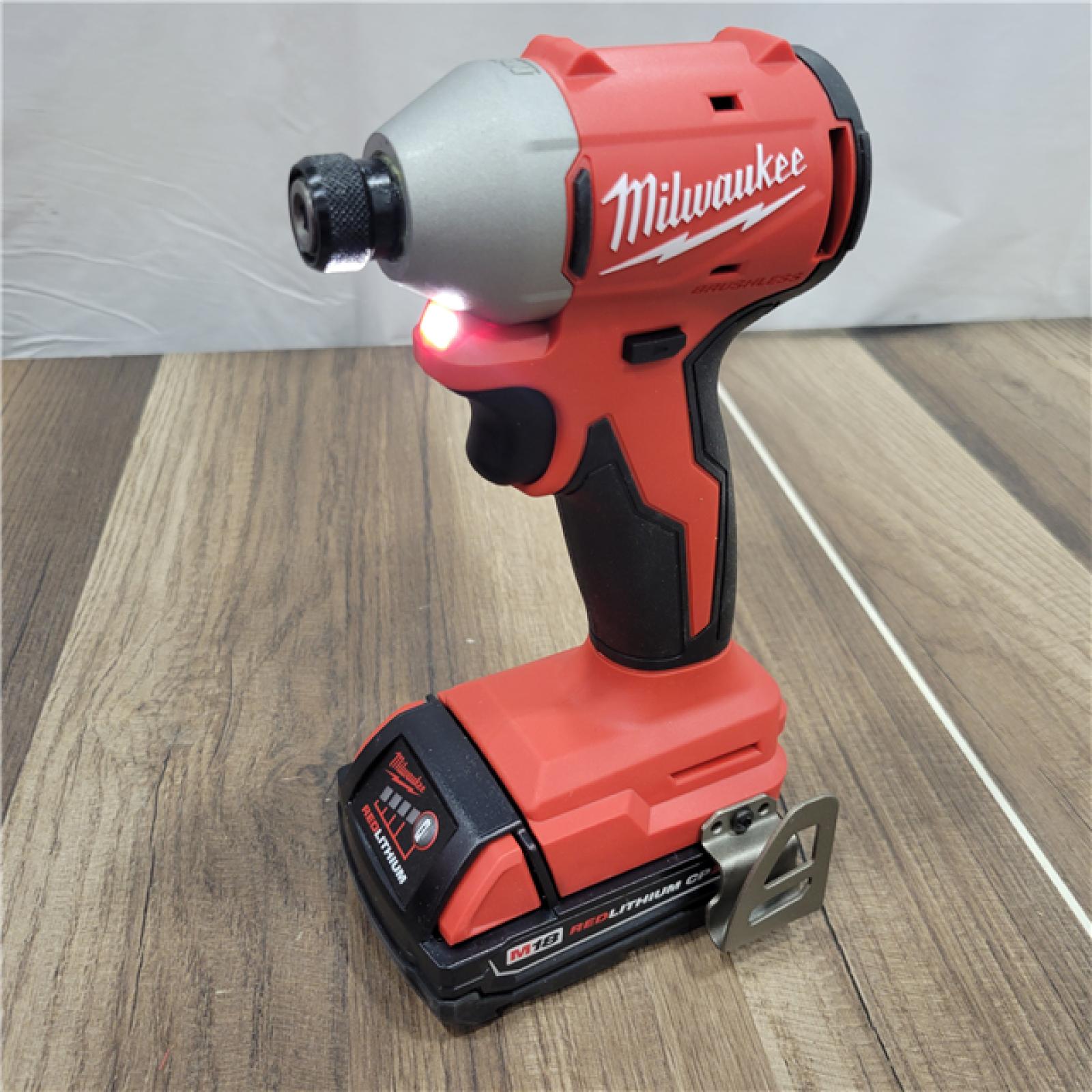 AS-IS Milwaukee M18 Compact Brushless 1/4  Hex Impact Driver Kit