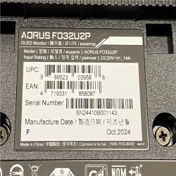 AS-IS GIGABYTE - AORUS FO32U2 Pro - 32 QD OLED Gaming Monitor