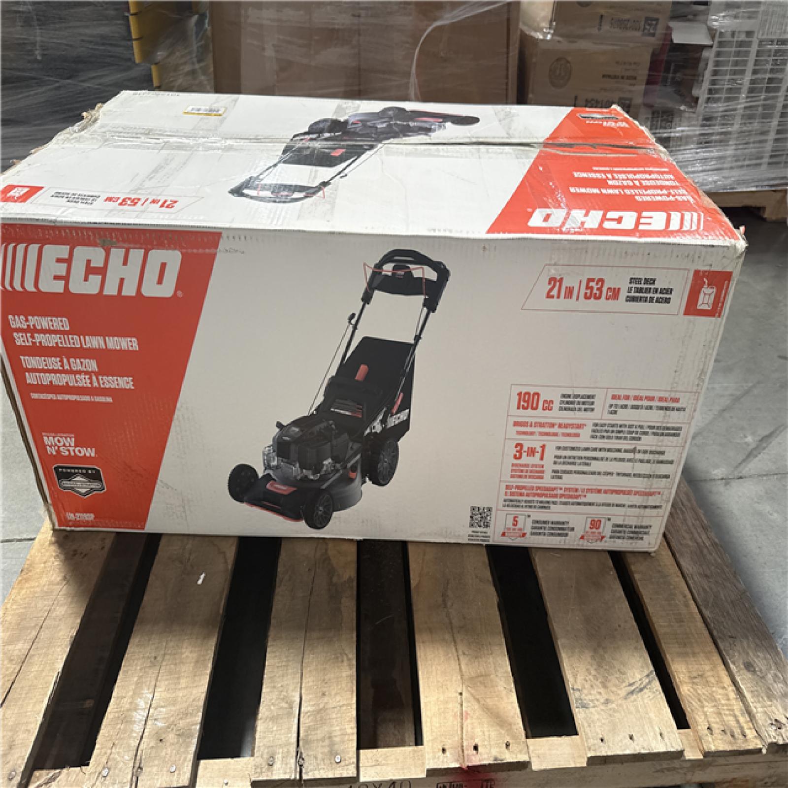 CALIFORNIA AS-IS ECHO GAS POWERED MOWER HOME IMPROVEMENT PALLET
