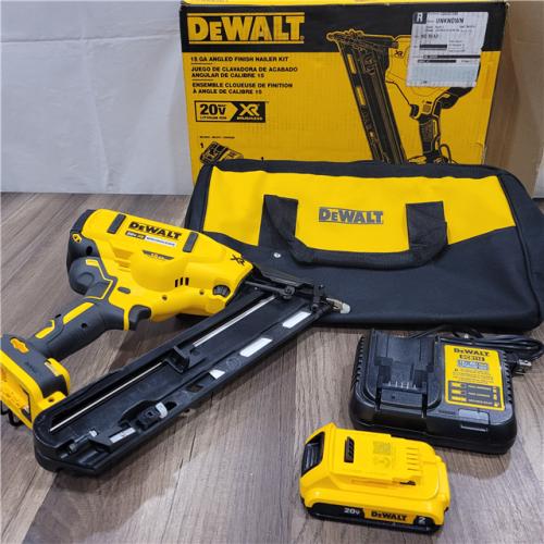 AS-IS DeWalt 20V MAX XR 15 Ga. Cordless 34 Deg Nailer Kit (Battery & Charger) 20 V