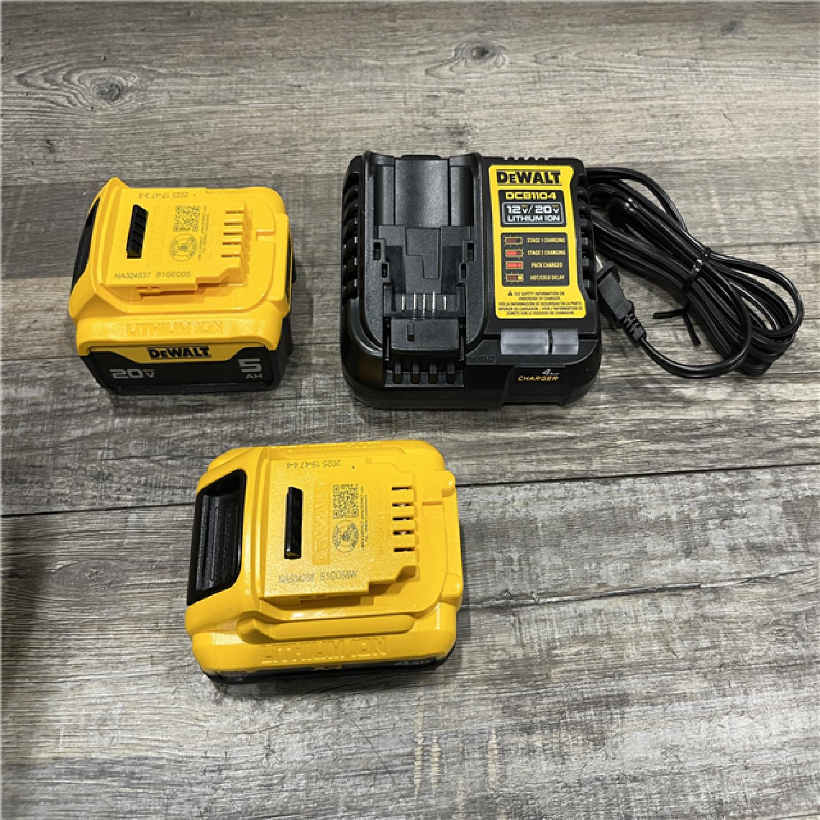 AS-IS DEWALT 20V MAX Lithium-Ion Starter Kit with 4.0 Ah and 5.0 Ah Batteries and Charger