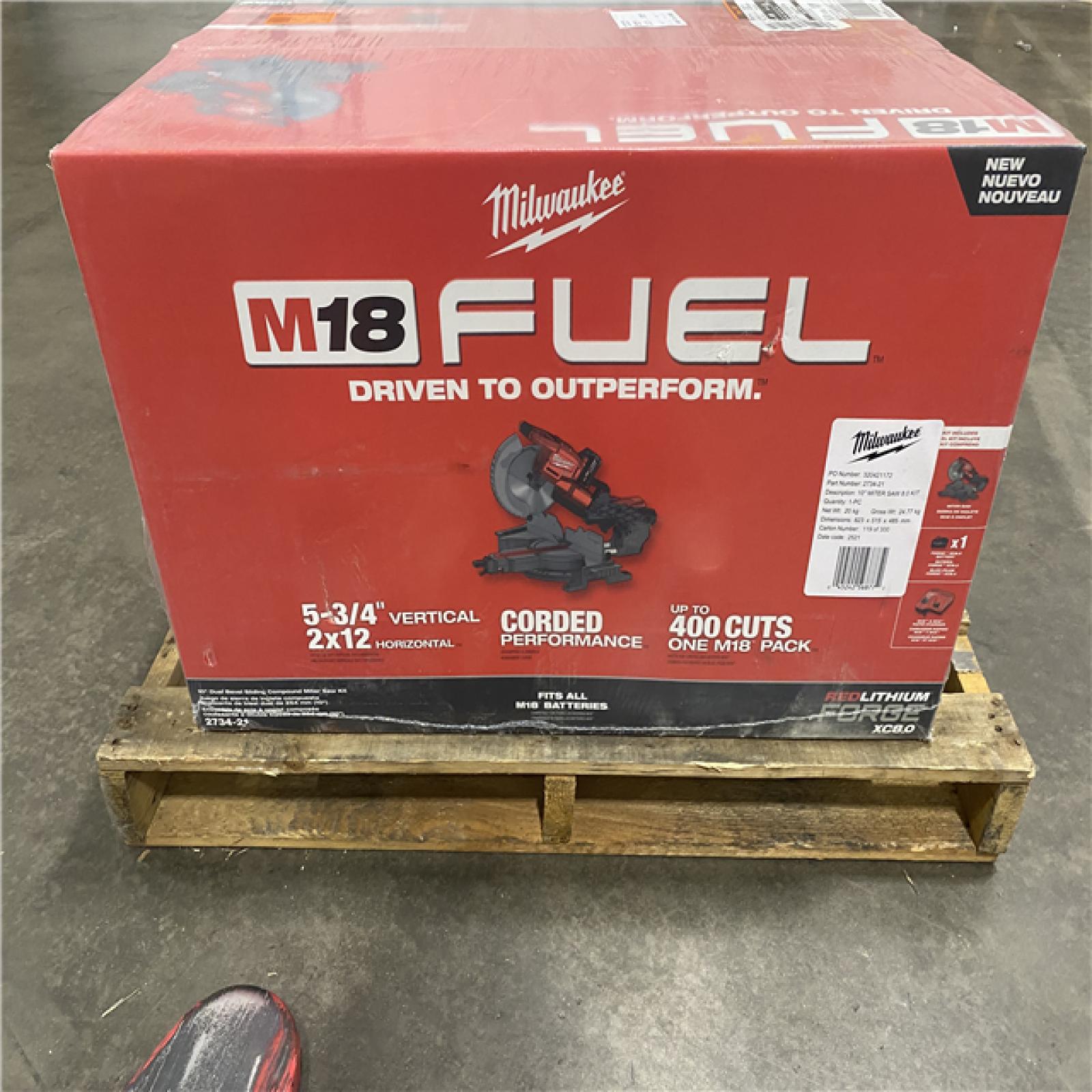 NEW- M18 FUEL 18V 10 in. Lithium-Ion Brushless Cordless Dual Bevel Sliding Compound Miter Saw Kit with One 8.0 Ah Battery