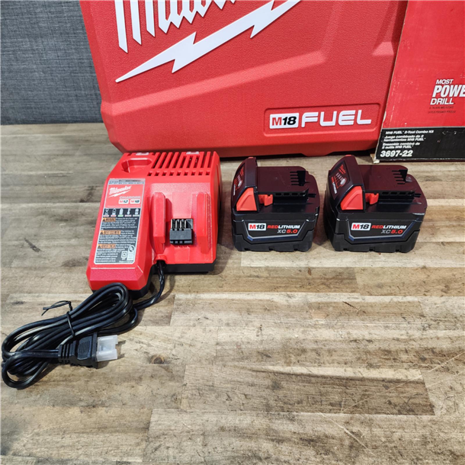 HOUSTON LOCATION - AS-IS (APPEARS LIKE NEW) Milwaukee FUEL 18V Lithium-Ion Brushless Cordless Hammer Drill and Impact Driver Combo Kit