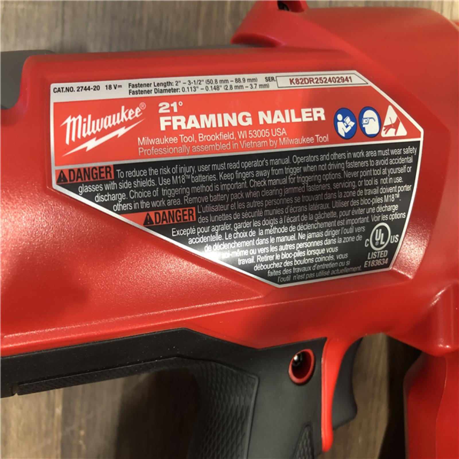 AS-IS Milwaukee FUEL 3-1/2 in. 18-Volt 21-Degree Lithium-Ion Brushless Cordless Framing Nailer (Tool-Only)