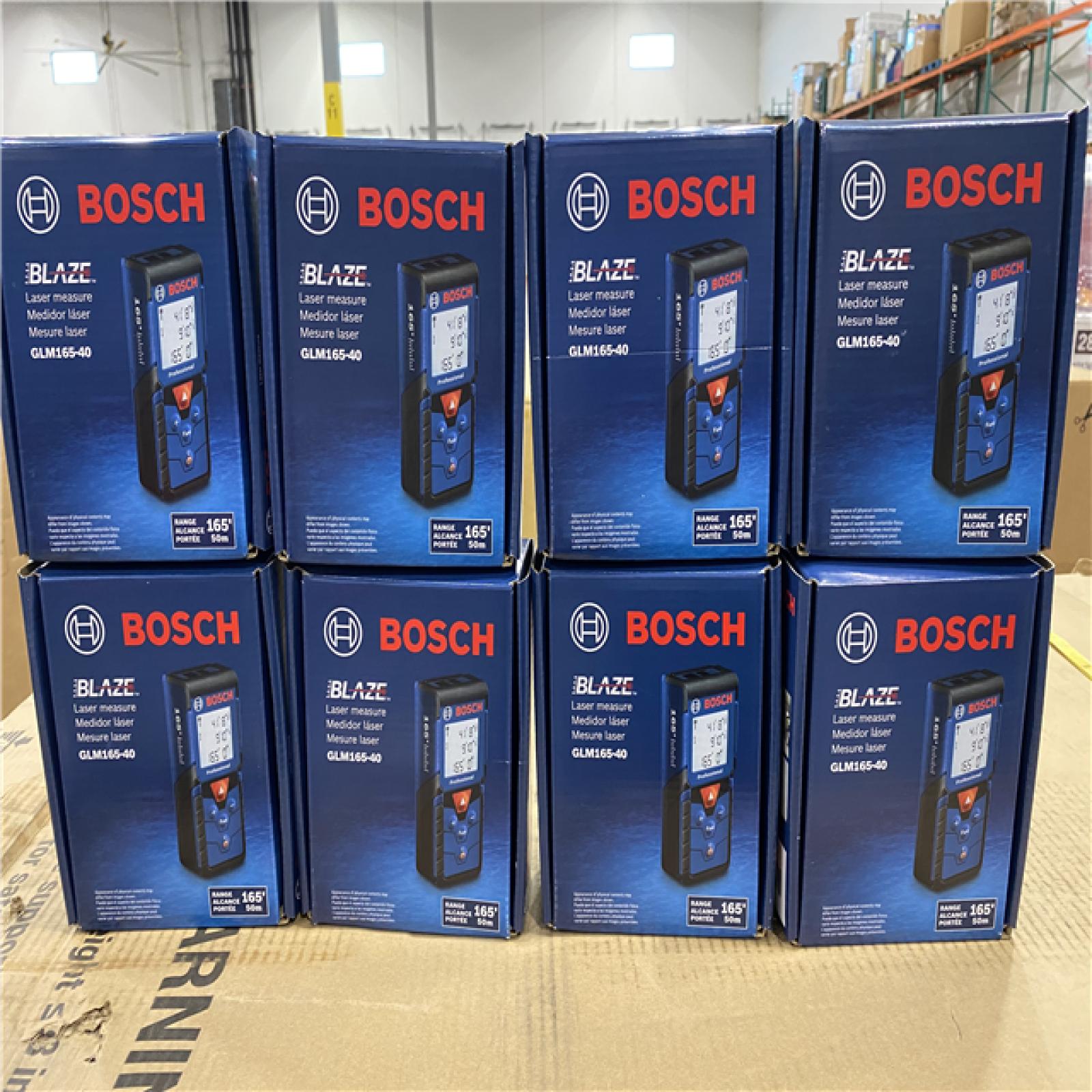 NEW! -  Bosch BLAZE 165 ft. Laser Distance Tape Measuring Tool with Area and Volume - (8 UNITS)