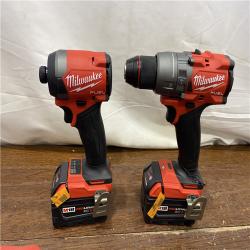 AS-IS MILWAUKEE M18 FUEL 18V Lithium-Ion Brushless Cordless Hammer Drill and Impact Driver Combo Kit (2-Tool) with 2 Batteries