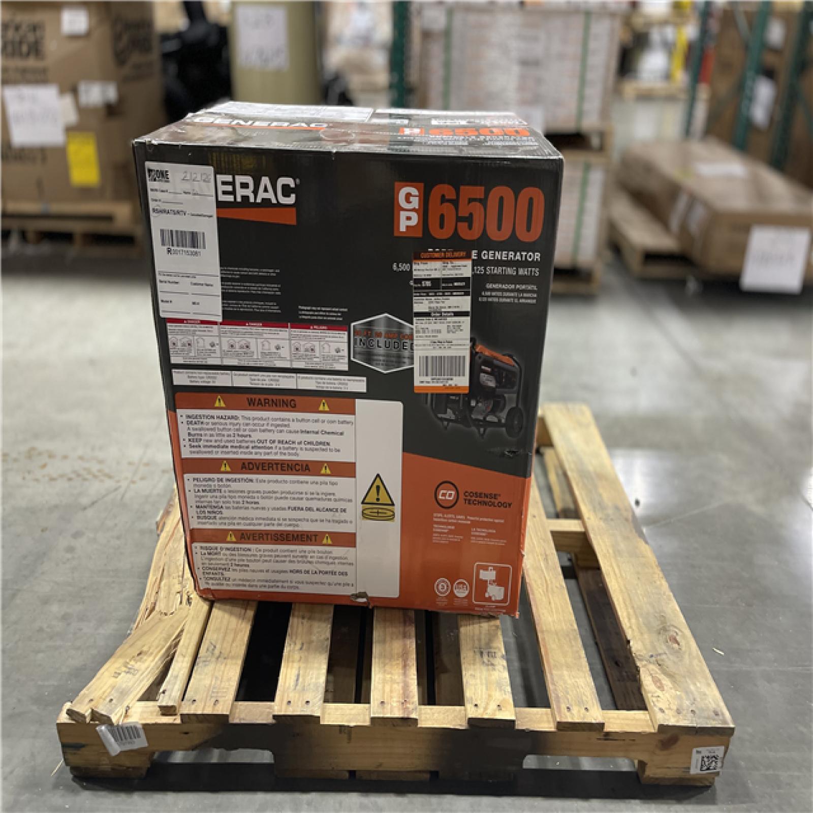 DALLAS LOCATION-  NEW!- Generac 8125 / 6500-Watt Gasoline Powered Portable Generator with COSense