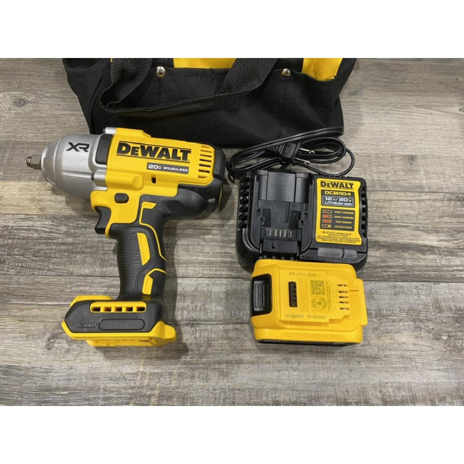 AS-IS DEWALT 20V MAX Lithium-Ion Cordless 1/2 in. Impact Wrench Kit