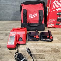 HOUSTON LOCATION - AS-IS Milwaukee M18 18V Lithium-Ion Brushless Cordless Compact Drill/Impact Combo Kit (2-Tool) W/(2) 2.0 Ah Batteries  Charger & Bag
