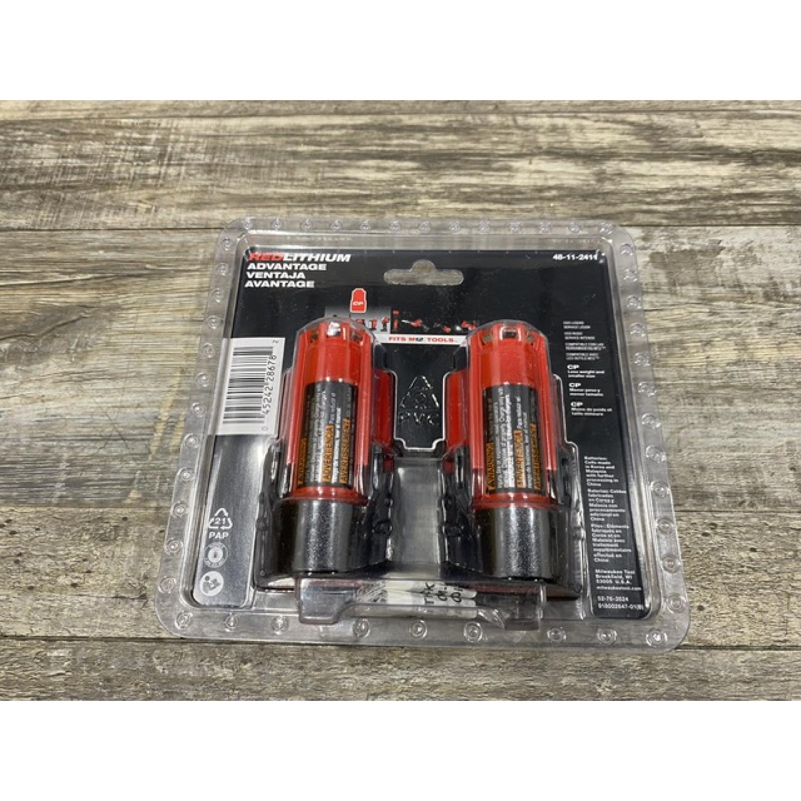 NEW - Milwaukee 12-Volt 1.5 Ah Lithium-Ion Compact Battery Pack (2-Pack)