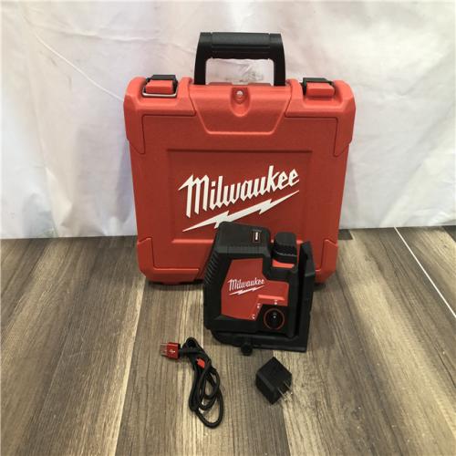 AS-IS Milwaukee 100 ft. REDLITHIUM Lithium-Ion USB Green Rechargeable Cross Line Laser Level with Charger