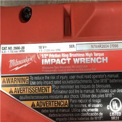 AS-IS Milwaukee 18-Volt Lithium-Ion Brushless 1/2 in. High Torque Impact Wrench with Friction Ring (Tool-Only)