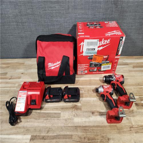 HOUSTON LOCATION - AS-IS Milwaukee M18 18V Lithium-Ion Brushless Cordless Compact Drill/Impact Combo Kit