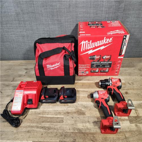 HOUSTON LOCATION - AS-IS Milwaukee 18V Lithium-Ion Brushless Cordless Compact Drill/Impact Combo Kit