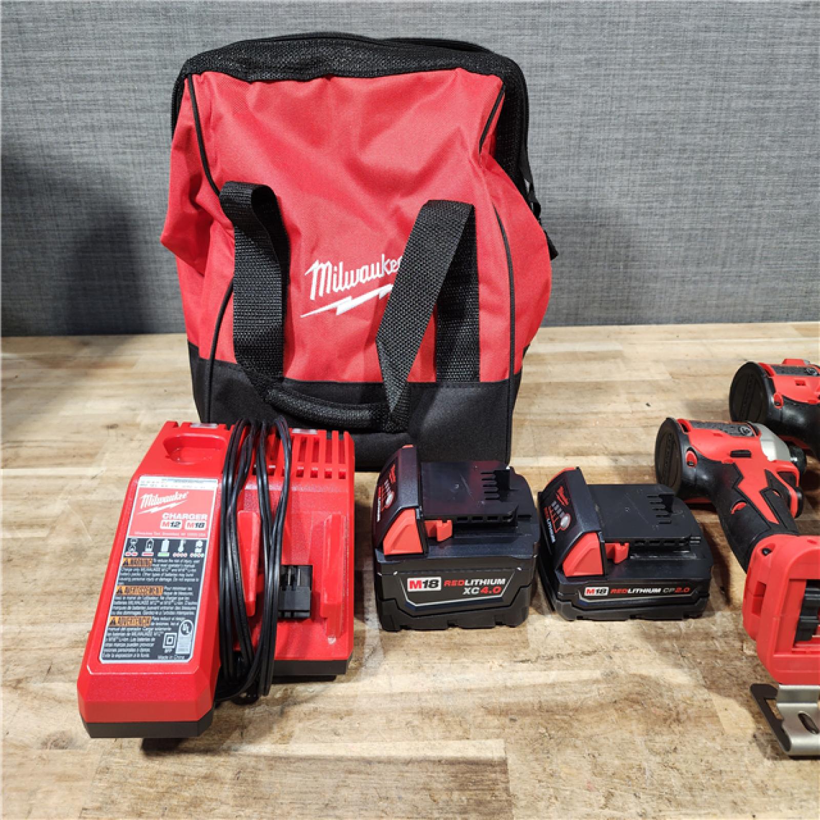 HOUSTON LOCATION - AS - IS Milwaukee 18-Volt Lithium-Ion Brushless Cordless Compact Hammer Drill/Impact Combo Kit