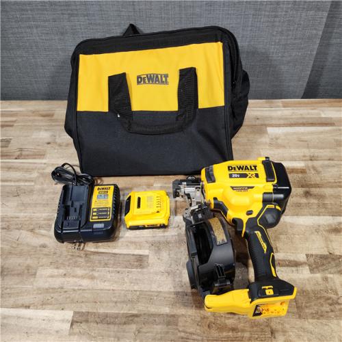 HOUSTON LOCATION - AS - IS DEWALT 20V MAX Lithium-Ion 15-Degree Electric Cordless Roofing Nailer Kit
