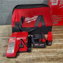HOUSTON LOCATION - AS-IS Milwaukee 12/18V Lithium-Ion Cordless 3/8 in. Ratchet and 1/2 in. High Torque Impact Wrench with Friction Ring Combo Kit