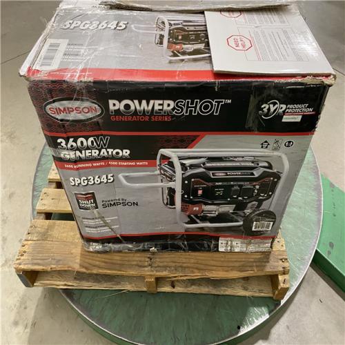 Dallas Location - As-Is SIMPSON Power Portable 3,600 Watt Generator