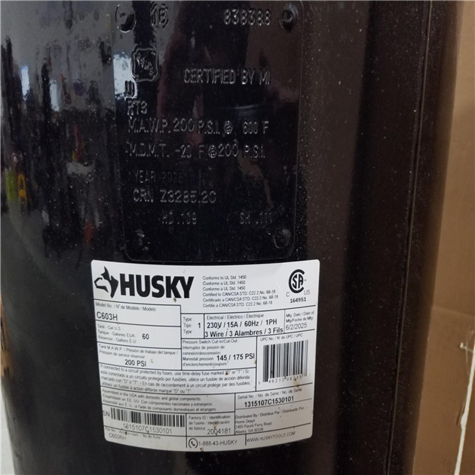 CALIFORNIA AS-IS HUSKY 175 PSI AIR COMPRESSOR
