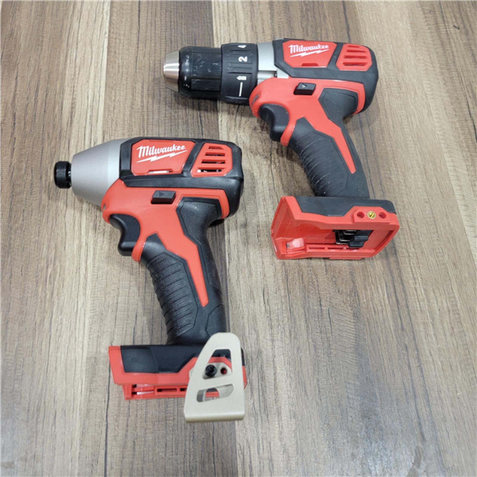 AS-IS Milwaukee M18 18V Cordless Brushed 2 Tool Drill/Driver and Impact Driver Kit