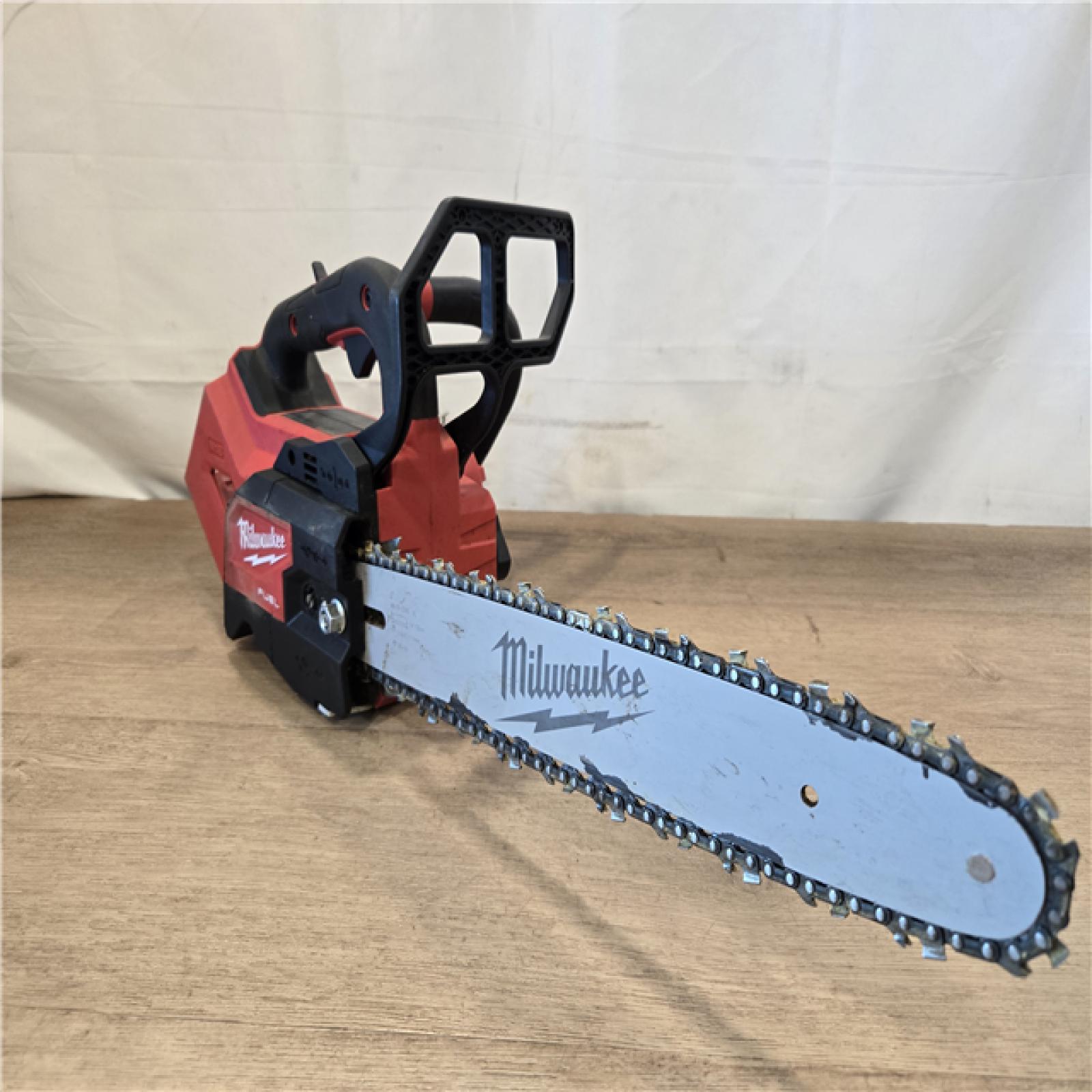 AS-IS Milwaukee FUEL 14 in. 18V Cordless Battery Top Handle Chainsaw (Tool Only)