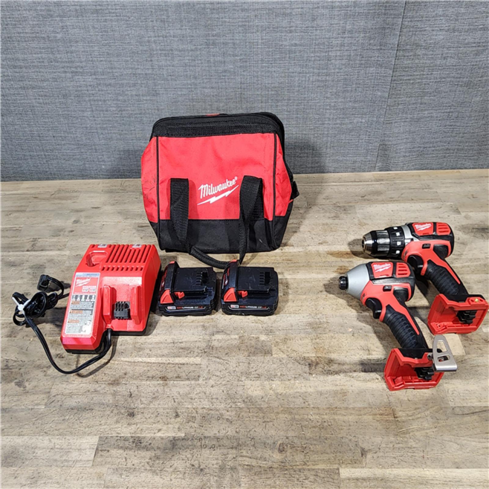 HOUSTON LOCATION - AS-IS Milwaukee M18 Brushed Cordless (2-Tool) Drill/Driver and Impact Driver Kit