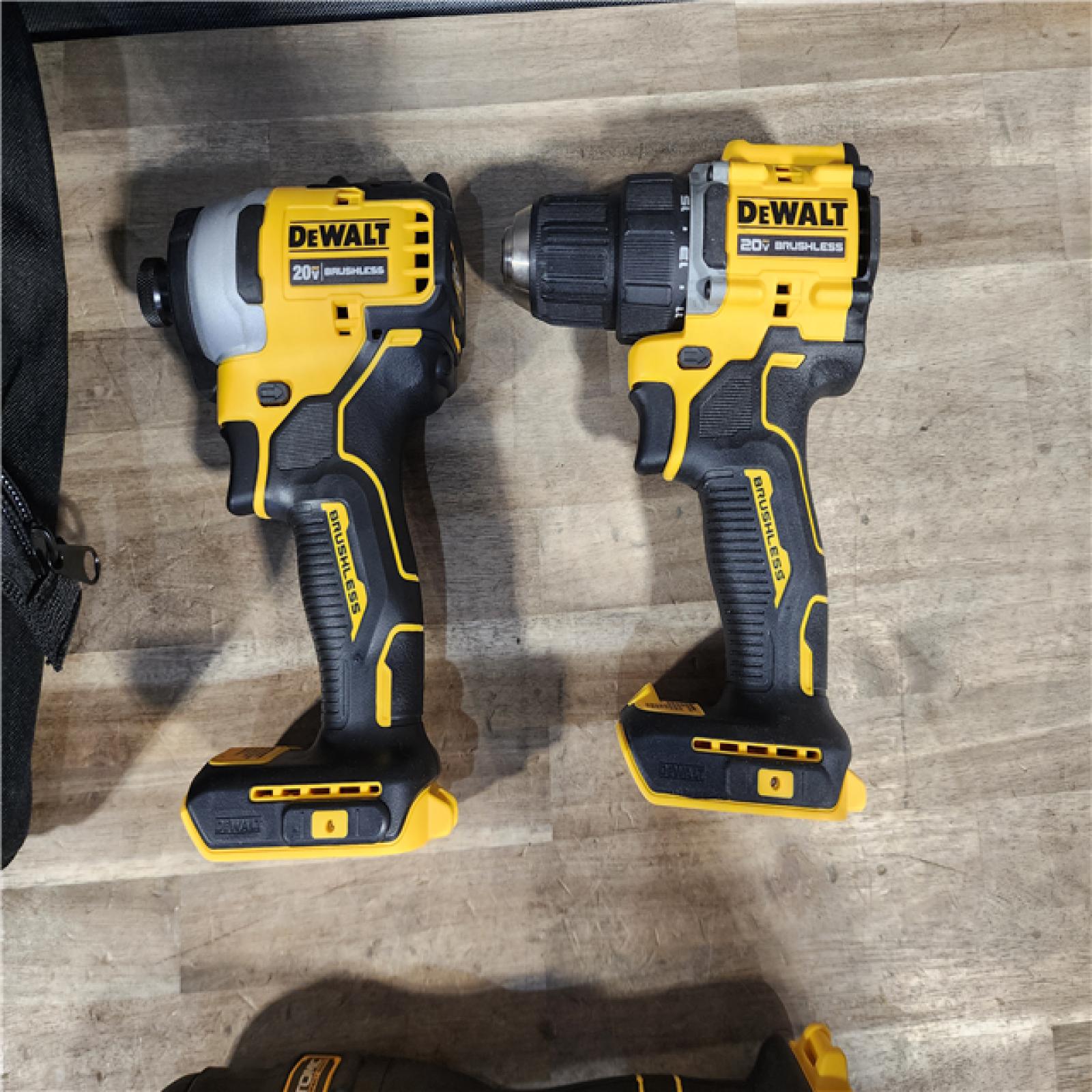 HOUSTON LOCATION - AS-IS DeWalt 20V MAX ATOMIC Cordless Brushless 3 Tool Combo Kit