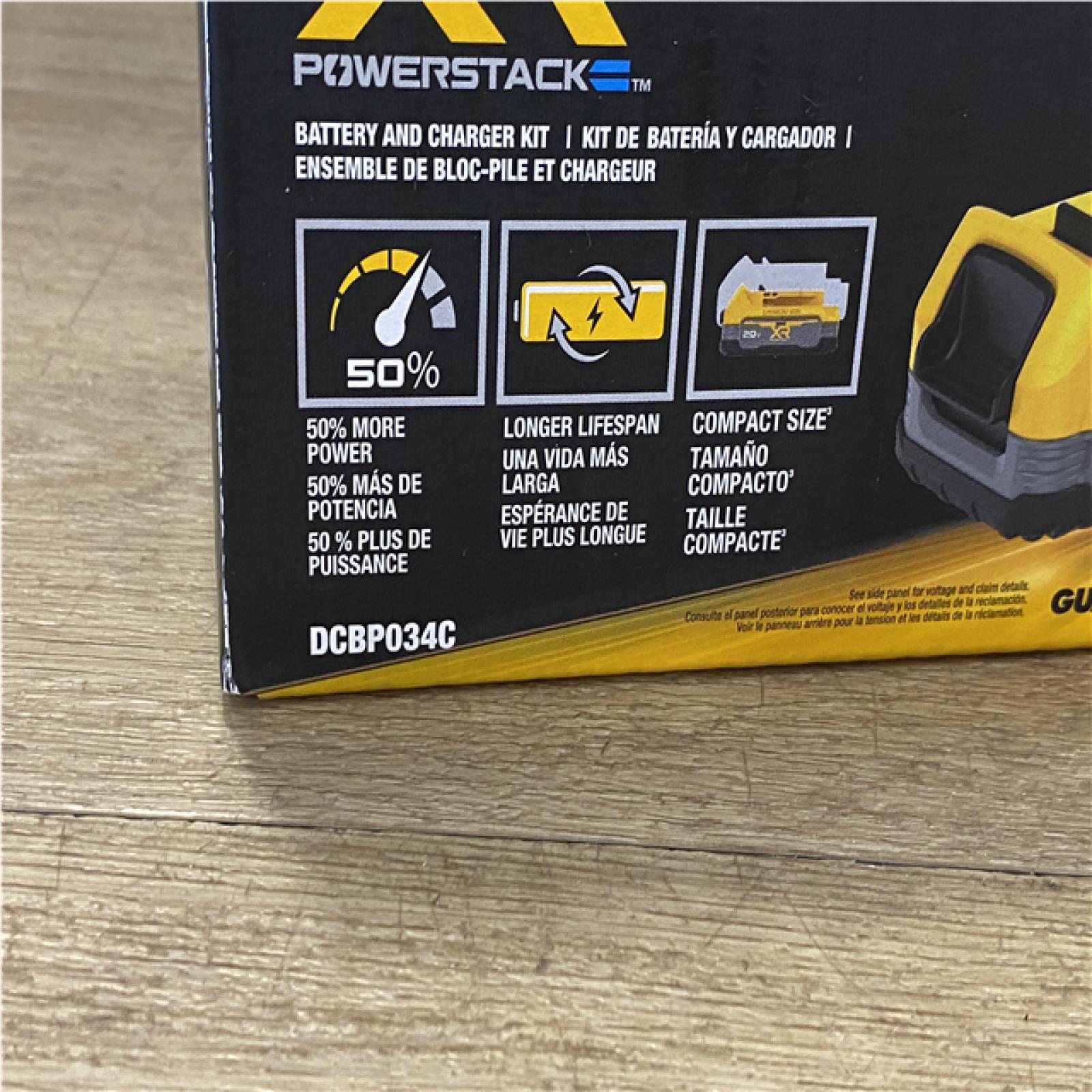 AS-IS DEWALT 20V MAX XR POWERSTACK Lithium-Ion Battery Starter Kit with 1.7Ah Battery and Charger